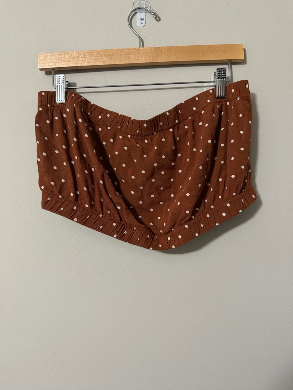 American Eagle Terracotta Burnt Orange  Polka Dot Boho Crop Top Size Large